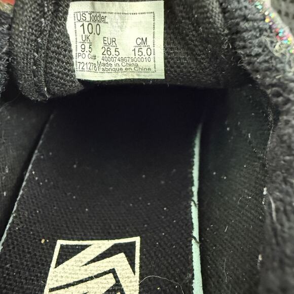 Vans Old Skool Toddler Glitter Sneakers Black‎ Sparkle Hook and Loop Shoes 10C - Picture 7 of 7